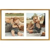 image:imageGolden State Art 4x6 Aluminum Collage Frame Displays 6x4 Pictures With 2 Openings Mat or One 8x10 Photo Real Glass PortraitLandscape WallTabletop Display Gold 1 PackBronze