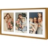 image:imageGolden State Art 4x6 Aluminum Collage Frame Displays 6x4 Pictures With 2 Openings Mat or One 8x10 Photo Real Glass PortraitLandscape WallTabletop Display Gold 1 PackBronze