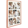 image:imageGolden State Art 4x6 Aluminum Collage Frame Displays 6x4 Pictures With 2 Openings Mat or One 8x10 Photo Real Glass PortraitLandscape WallTabletop Display Gold 1 PackRose Gold