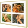 image:imageGolden State Art 4x6 Aluminum Collage Frame Displays 6x4 Pictures With 2 Openings Mat or One 8x10 Photo Real Glass PortraitLandscape WallTabletop Display Gold 1 PackGold