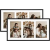 image:imageGolden State Art 4x6 Aluminum Collage Frame Displays 6x4 Pictures With 2 Openings Mat or One 8x10 Photo Real Glass PortraitLandscape WallTabletop Display Gold 1 PackBlack