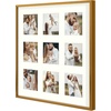 image:imageGolden State Art 4x6 Aluminum Collage Frame Displays 6x4 Pictures With 2 Openings Mat or One 8x10 Photo Real Glass PortraitLandscape WallTabletop Display Gold 1 PackBronze