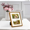 image:imageGolden State Art 4x6 Aluminum Collage Frame Displays 6x4 Pictures With 2 Openings Mat or One 8x10 Photo Real Glass PortraitLandscape WallTabletop Display Gold 1 PackBronze