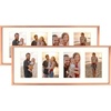 image:imageGolden State Art 4x6 Aluminum Collage Frame Displays 6x4 Pictures With 2 Openings Mat or One 8x10 Photo Real Glass PortraitLandscape WallTabletop Display Gold 1 PackRose Gold