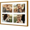 image:imageGolden State Art 4x6 Aluminum Collage Frame Displays 6x4 Pictures With 2 Openings Mat or One 8x10 Photo Real Glass PortraitLandscape WallTabletop Display Gold 1 PackBronze