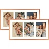 image:imageGolden State Art 4x6 Aluminum Collage Frame Displays 6x4 Pictures With 2 Openings Mat or One 8x10 Photo Real Glass PortraitLandscape WallTabletop Display Gold 1 PackRose Gold