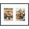 image:imageGolden State Art 4x6 Aluminum Collage Frame Displays 6x4 Pictures With 2 Openings Mat or One 8x10 Photo Real Glass PortraitLandscape WallTabletop Display Gold 1 PackBlack