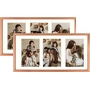image:imageGolden State Art 4x6 Aluminum Collage Frame Displays 6x4 Pictures With 2 Openings Mat or One 8x10 Photo Real Glass PortraitLandscape WallTabletop Display Gold 1 PackRose Gold
