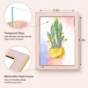 image:imageGolden State Art 5x7 Enamel Picture Frame Aluminum Gold Edge frame for 5 x 7 In Photos Real Glass Front with Easel Stand Tabletop or Wall Mount Display 4 Pack BlackampPink
