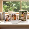 image:imageGolden State Art 5x7 Enamel Picture Frame Aluminum Gold Edge frame for 5 x 7 In Photos Real Glass Front with Easel Stand Tabletop or Wall Mount Display 4 Pack BlackampPink