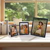 image:imageGolden State Art 5x7 Enamel Picture Frame Aluminum Gold Edge frame for 5 x 7 In Photos Real Glass Front with Easel Stand Tabletop or Wall Mount Display 4 Pack BlackampNavy Blue