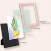 image:imageGolden State Art 5x7 Enamel Picture Frame Aluminum Gold Edge frame for 5 x 7 In Photos Real Glass Front with Easel Stand Tabletop or Wall Mount Display 4 Pack BlackampPink