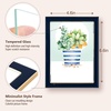image:imageGolden State Art 5x7 Enamel Picture Frame Aluminum Gold Edge frame for 5 x 7 In Photos Real Glass Front with Easel Stand Tabletop or Wall Mount Display 4 Pack BlackampNavy Blue