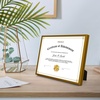 image:imageGolden State Art 85x11 Aluminum Certificate Frame Metal Diploma Frames for 85 x 11 Documents Real Glass Front with Easel Stand Gold 1 PackBronzeNo Mat