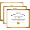 image:imageGolden State Art 85x11 Aluminum Frame Real Glass Metal Frame for 85 by 11 inch Document Certificate Diploma with Easel Stand Black 3 PackBronze