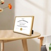 image:imageGolden State Art 85x11 Aluminum Frame Real Glass Metal Frame for 85 by 11 inch Document Certificate Diploma with Easel Stand Black 3 PackBronze