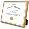 image:imageGolden State Art 85x11 Aluminum Frame Real Glass Metal Frame for 85 by 11 inch Document Certificate Diploma with Easel Stand Black 3 PackBronze