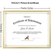 image:imageGolden State Art 85x11 Aluminum Frame Real Glass Metal Frame for 85 by 11 inch Document Certificate Diploma with Easel Stand Black 3 PackGold