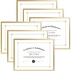 image:imageGolden State Art 85x11 Aluminum Frame Real Glass Metal Frame for 85 by 11 inch Document Certificate Diploma with Easel Stand Black 3 PackGold