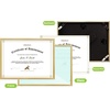 image:imageGolden State Art 85x11 Aluminum Frame Real Glass Metal Frame for 85 by 11 inch Document Certificate Diploma with Easel Stand Black 3 PackGold