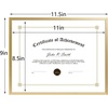 image:imageGolden State Art 85x11 Aluminum Frame Real Glass Metal Frame for 85 by 11 inch Document Certificate Diploma with Easel Stand Black 3 PackGold