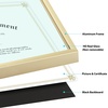 image:imageGolden State Art 85x11 Aluminum Frame Real Glass Metal Frame for 85 by 11 inch Document Certificate Diploma with Easel Stand Black 3 PackGold