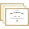 image:imageGolden State Art 85x11 Aluminum Frame Real Glass Metal Frame for 85 by 11 inch Document Certificate Diploma with Easel Stand Black 3 PackGold