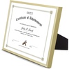 image:imageGolden State Art 85x11 Aluminum Frame Real Glass Metal Frame for 85 by 11 inch Document Certificate Diploma with Easel Stand Black 3 PackGold