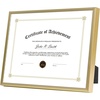 image:imageGolden State Art 85x11 Aluminum Frame Real Glass Metal Frame for 85 by 11 inch Document Certificate Diploma with Easel Stand Black 3 PackGold