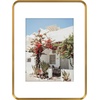 image:imageGolden State Art 8x10 Aluminum Picture Frame Red  With Mat for 5x7 Photo or Without Mat for Round Edges 8 x 10 Photo with 1inch Radius Corner  Real Glass  Matte Modern Wall DecorBronze Gold
