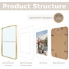 image:imageGolden State Art 8x10 Aluminum Picture Frame Red  With Mat for 5x7 Photo or Without Mat for Round Edges 8 x 10 Photo with 1inch Radius Corner  Real Glass  Matte Modern Wall DecorGold