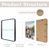image:imageGolden State Art 8x10 Aluminum Picture Frame Red  With Mat for 5x7 Photo or Without Mat for Round Edges 8 x 10 Photo with 1inch Radius Corner  Real Glass  Matte Modern Wall DecorBlack