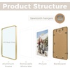 image:imageGolden State Art 8x10 Aluminum Picture Frame Red  With Mat for 5x7 Photo or Without Mat for Round Edges 8 x 10 Photo with 1inch Radius Corner  Real Glass  Matte Modern Wall DecorGold
