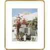 image:imageGolden State Art 8x10 Aluminum Picture Frame Red  With Mat for 5x7 Photo or Without Mat for Round Edges 8 x 10 Photo with 1inch Radius Corner  Real Glass  Matte Modern Wall DecorBronze Gold