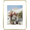 image:imageGolden State Art 8x10 Aluminum Picture Frame Red  With Mat for 5x7 Photo or Without Mat for Round Edges 8 x 10 Photo with 1inch Radius Corner  Real Glass  Matte Modern Wall DecorGold