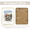 image:imageGolden State Art 8x10 Aluminum Picture Frame Red  With Mat for 5x7 Photo or Without Mat for Round Edges 8 x 10 Photo with 1inch Radius Corner  Real Glass  Matte Modern Wall DecorGold