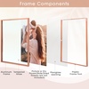 image:imageGolden State Art 8x10 Floating Frame Silver Aluminum Picture Frame Clear Glass Displays Any Size Photo Up to 8x10 Home Gallery Wall Decoration Display Horizontal and VerticalRose Gold