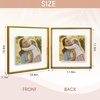 image:imageGolden State Art 8x10 Floating Frame Silver Aluminum Picture Frame Clear Glass Displays Any Size Photo Up to 8x10 Home Gallery Wall Decoration Display Horizontal and VerticalBronze