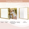 image:imageGolden State Art 8x10 Floating Frame Silver Aluminum Picture Frame Clear Glass Displays Any Size Photo Up to 8x10 Home Gallery Wall Decoration Display Horizontal and VerticalBronze