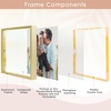 image:imageGolden State Art 8x10 Floating Frame Silver Aluminum Picture Frame Clear Glass Displays Any Size Photo Up to 8x10 Home Gallery Wall Decoration Display Horizontal and VerticalGold