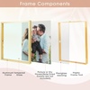 image:imageGolden State Art 8x10 Floating Frame Silver Aluminum Picture Frame Clear Glass Displays Any Size Photo Up to 8x10 Home Gallery Wall Decoration Display Horizontal and VerticalGold