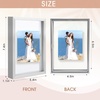 image:imageGolden State Art 8x10 Floating Frame Silver Aluminum Picture Frame Clear Glass Displays Any Size Photo Up to 8x10 Home Gallery Wall Decoration Display Horizontal and VerticalSilver