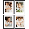 image:imageGolden State Art 8x10 Picture Frames with Mat for 5x7 Photos  Set of 4 Premium Real Glass Aluminum Frames for Wall or Tabletop Display  Modern SilverClassic Black