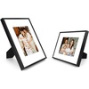 image:imageGolden State Art 8x10 Picture Frames with Mat for 5x7 Photos  Set of 4 Premium Real Glass Aluminum Frames for Wall or Tabletop Display  Modern SilverClassic Black