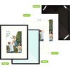 image:imageGolden State Art 8x10 Picture Frames with Mat for 5x7 Photos  Set of 4 Premium Real Glass Aluminum Frames for Wall or Tabletop Display  Modern SilverClassic Black