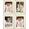 image:imageGolden State Art 8x10 Picture Frames with Mat for 5x7 Photos  Set of 4 Premium Real Glass Aluminum Frames for Wall or Tabletop Display  Modern SilverModern Gold
