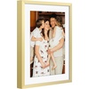 image:imageGolden State Art 8x10 Picture Frames with Mat for 5x7 Photos  Set of 4 Premium Real Glass Aluminum Frames for Wall or Tabletop Display  Modern SilverModern Gold