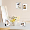 image:imageGolden State Art 8x10 Picture Frames with Mat for 5x7 Photos  Set of 4 Premium Real Glass Aluminum Frames for Wall or Tabletop Display  Modern SilverSilver