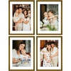 image:imageGolden State Art 8x10 Picture Frames with Mat for 5x7 Photos  Set of 4 Premium Real Glass Aluminum Frames for Wall or Tabletop Display  Modern SilverVintage Bronze