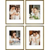 image:imageGolden State Art 8x10 Picture Frames with Mat for 5x7 Photos  Set of 4 Premium Real Glass Aluminum Frames for Wall or Tabletop Display  Modern SilverVintage Bronze